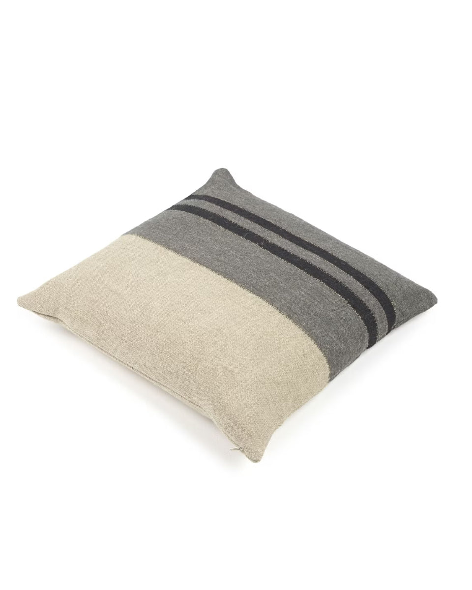 Housse de Coussin Black House Stripe Charcoal, Libeco
