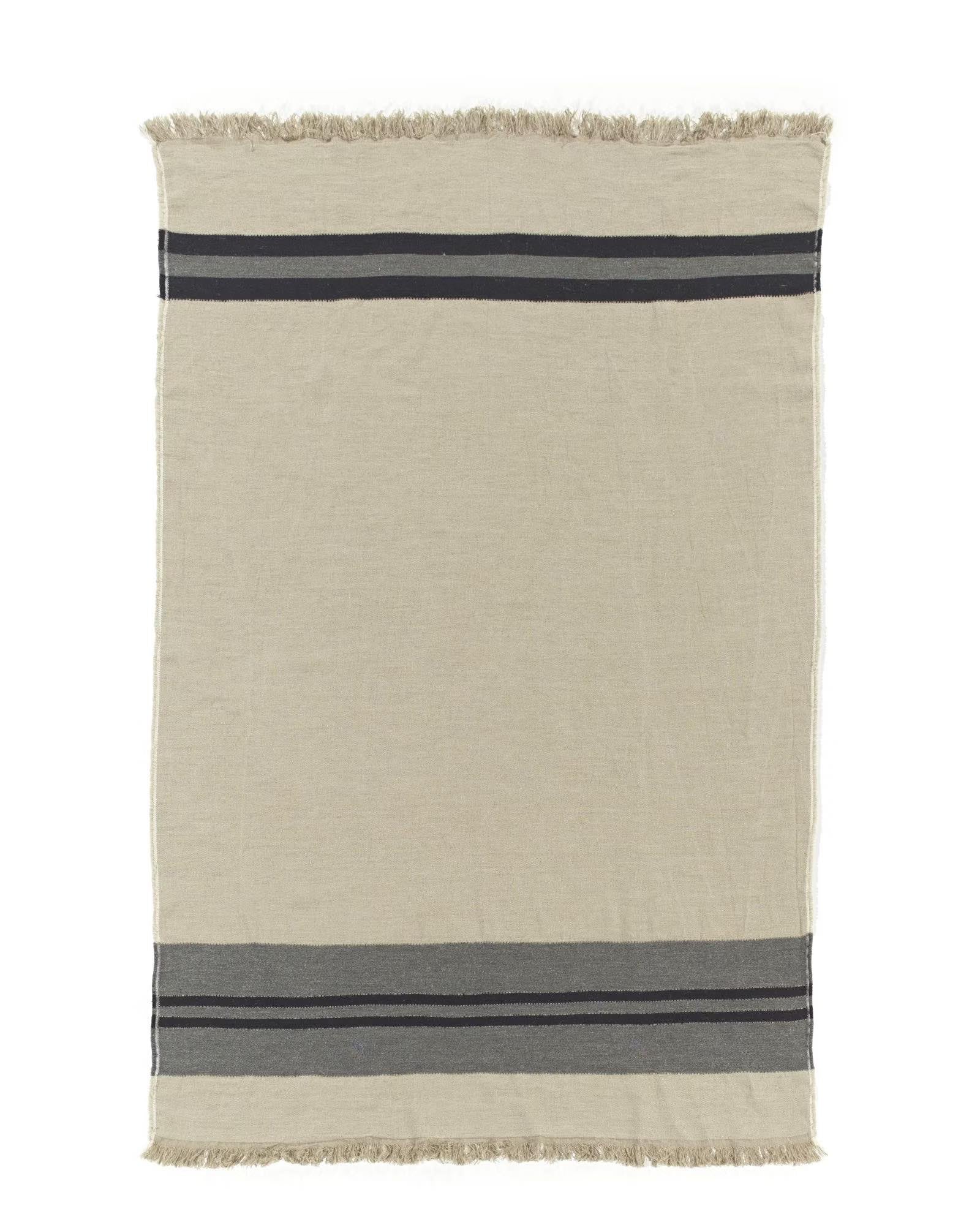 Plaid Black House Stripe Charcoal, Libeco