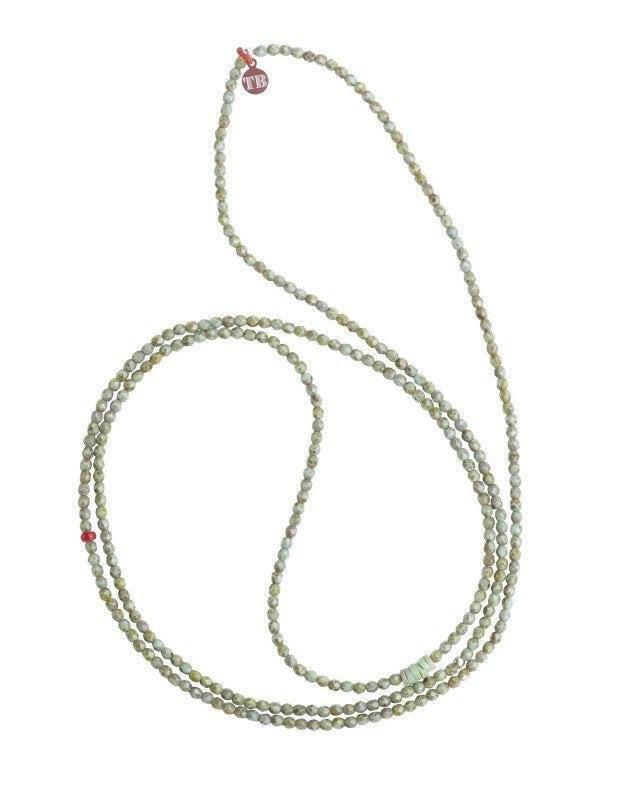 Collier et Bracelet 6 tours, JOANNA - Vert marbré