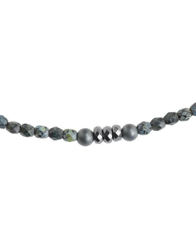 Collier et Bracelet 6 tours, VERO - Noir Rock Mat