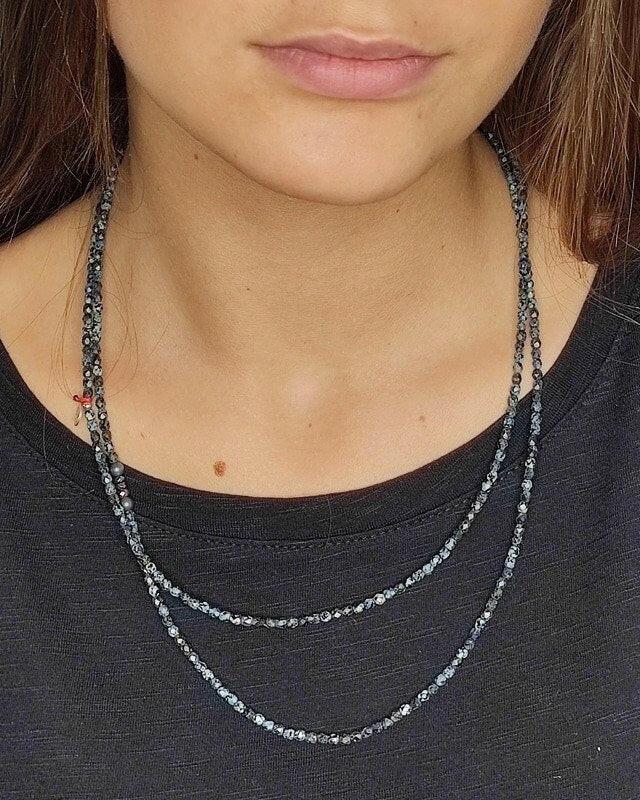 Collier et Bracelet 6 tours, VERO - Noir Rock Mat