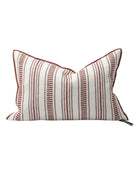Vice Versa Cushion Embroidered Canvas Cyclades Fine Stripe, Clay
