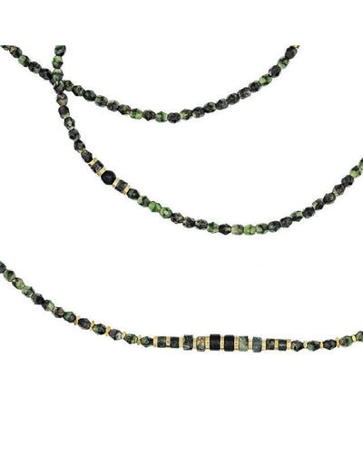 Collier et Bracelet 6 tours, CROCODILE - Jaspe Kambala