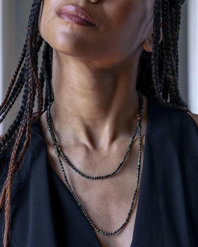 Collier et Bracelet 6 tours, CROCODILE - Jaspe Kambala