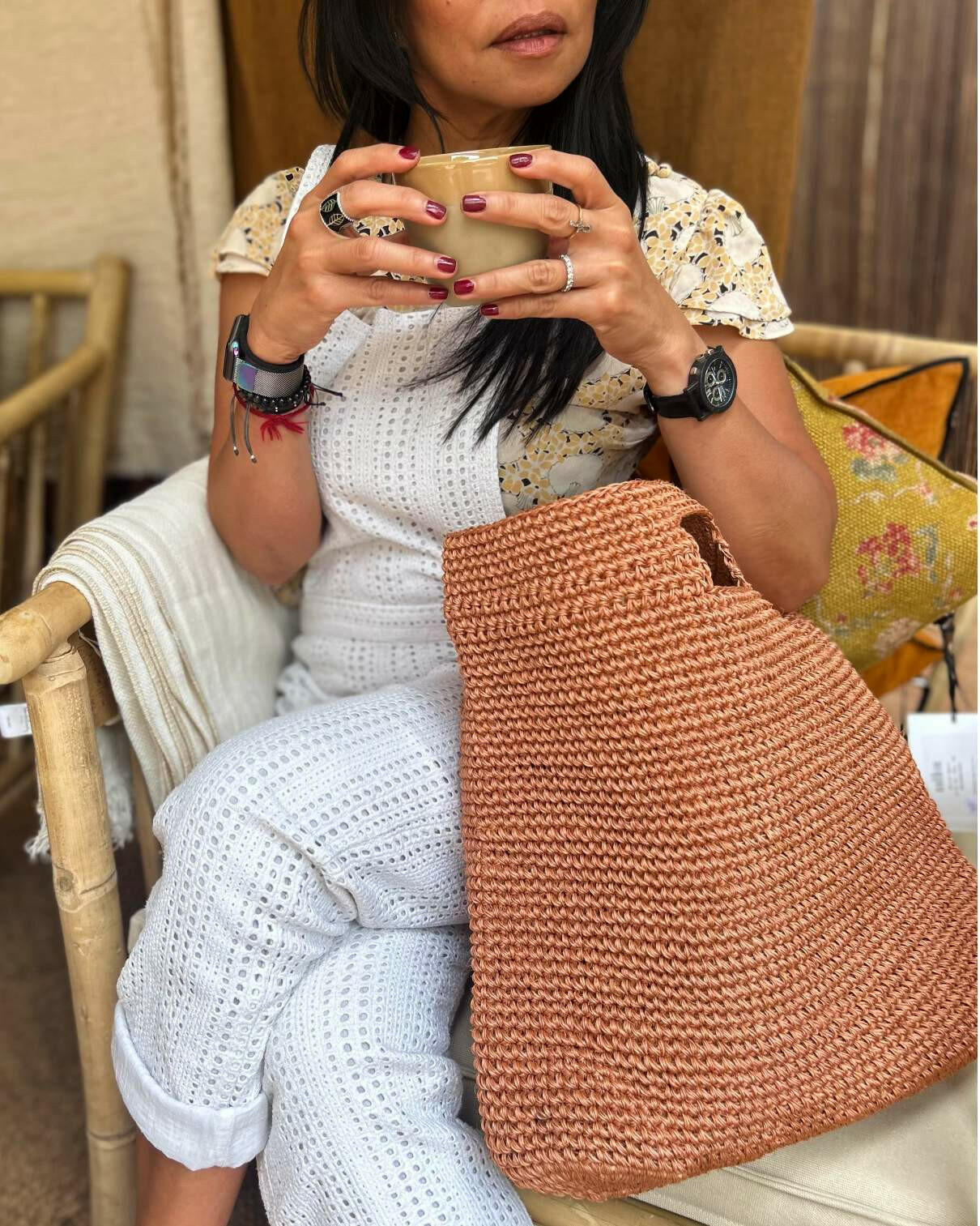 Sac à main en sisal Terracotta, Pao Maison