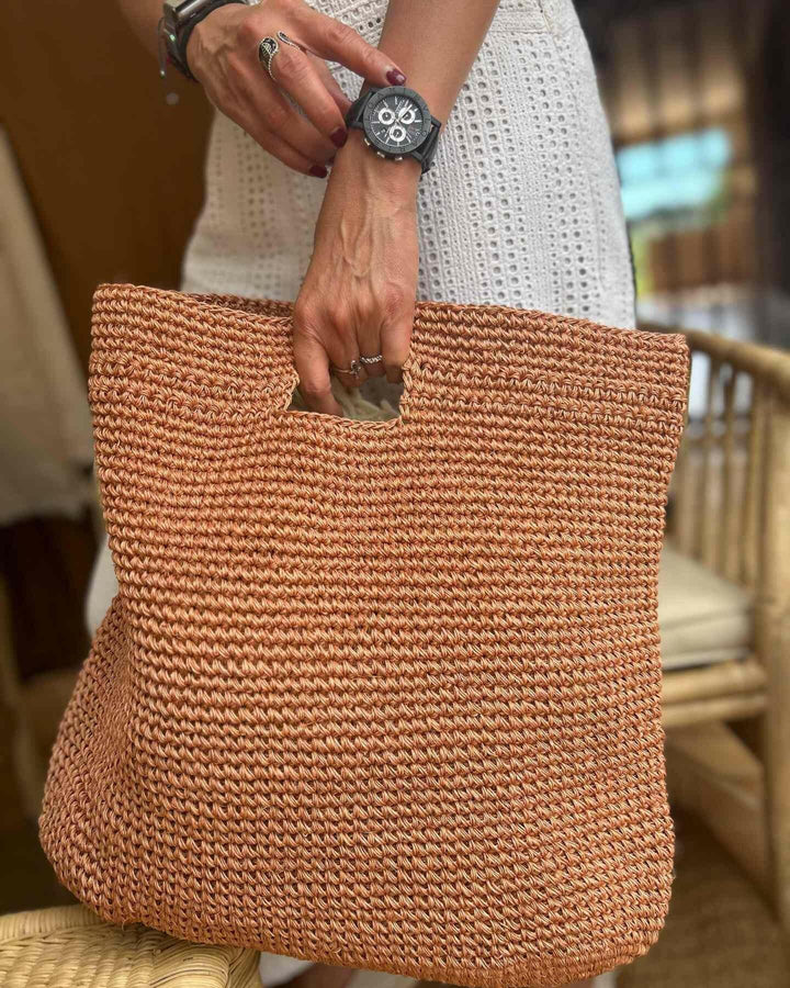 Sac à main en sisal Terracotta, Pao Maison 