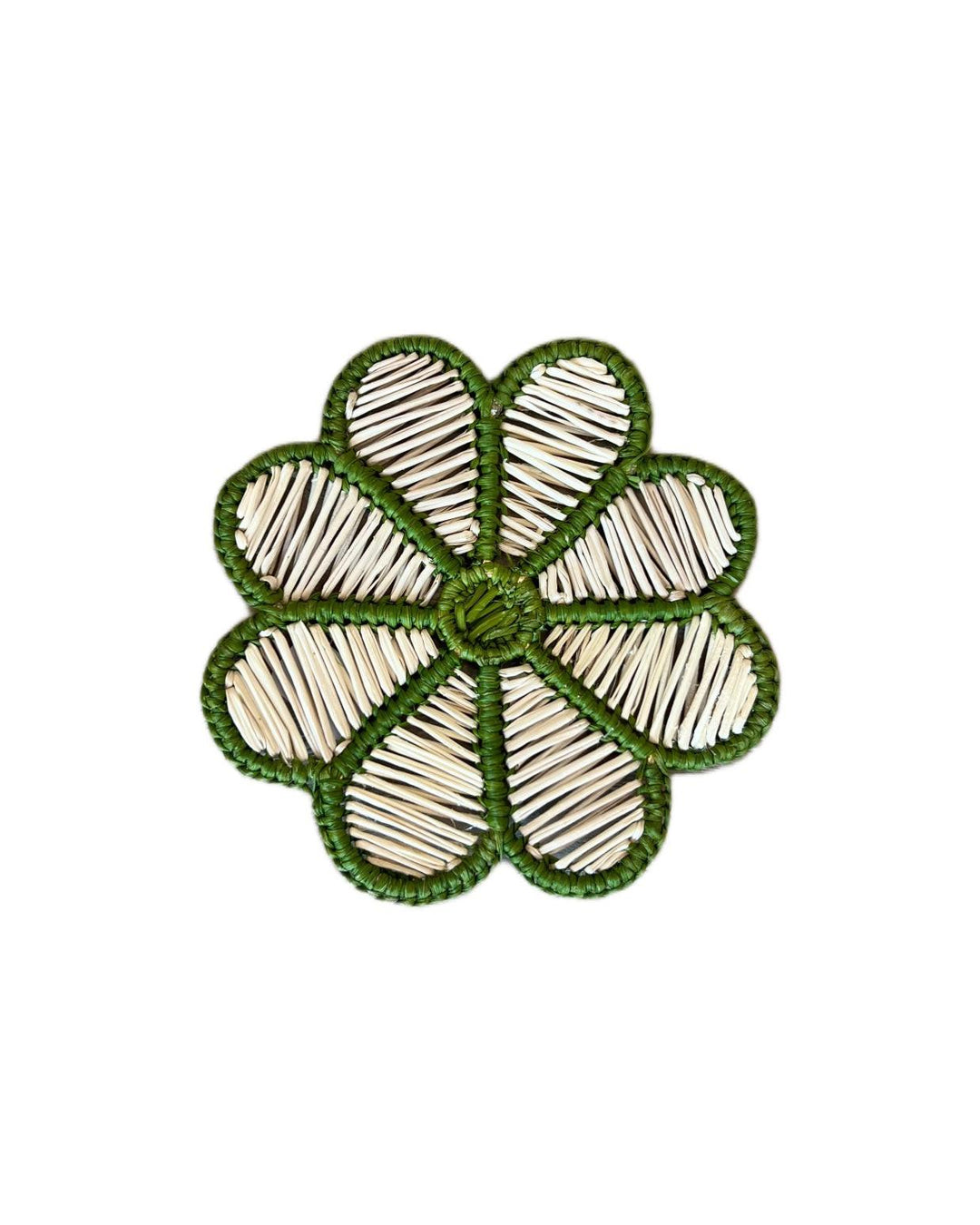 Dessous de verre Daisy vert, motif floral détail