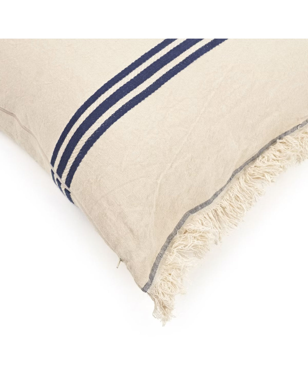The Indigo stripe Housse coussin, Indigo - Libeco - Halo Concept