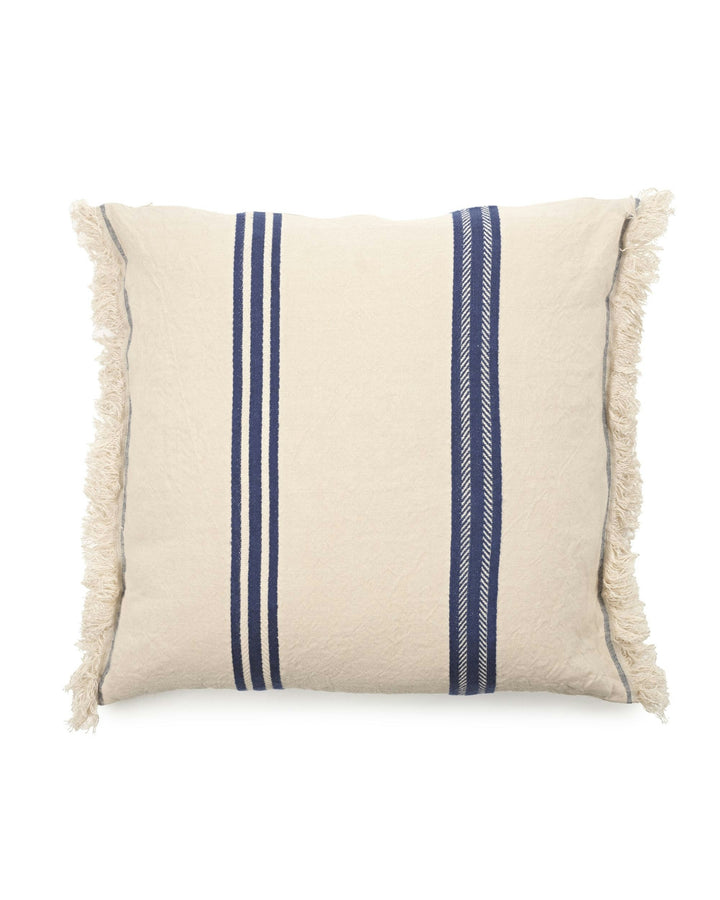 The Indigo stripe Housse coussin, Indigo - Libeco - Halo Concept