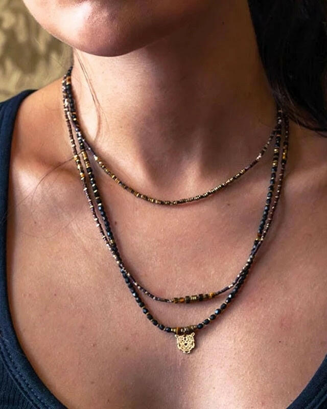 Collier et Bracelet 3 tours, LEOPARD - Slim 3