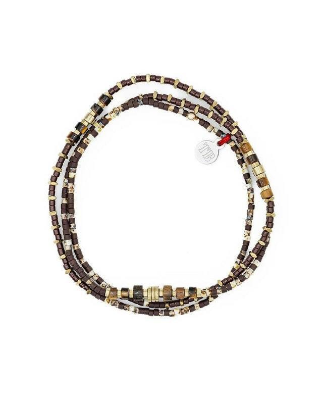 Collier et Bracelet 3 tours, LEOPARD - Slim 3