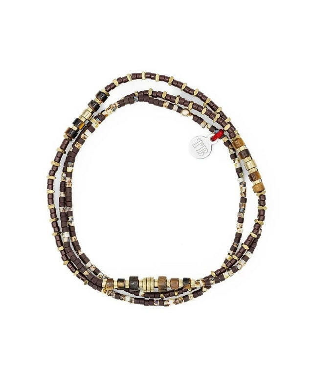 Collier et Bracelet 3 tours, LEOPARD - Slim 3