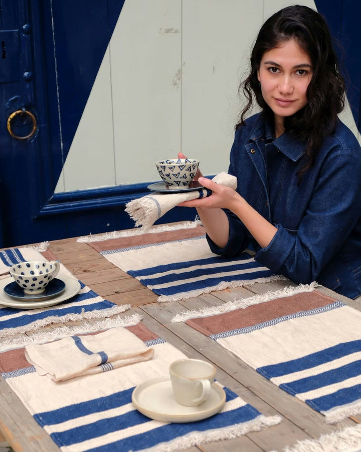 Set de Table, Marina Stripe Indigo 35x50cm