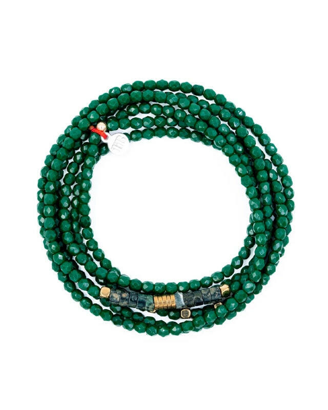 Collier et Bracelet 6 tours,  NADÈGE - Green Forest