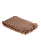 Vice Versa Fringed Throw in Washed Virgin Wool, Terracotta