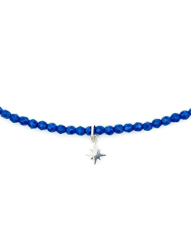 Collier et Bracelet 3 tours, POLAIRE SILVER - Bleu Majorelle