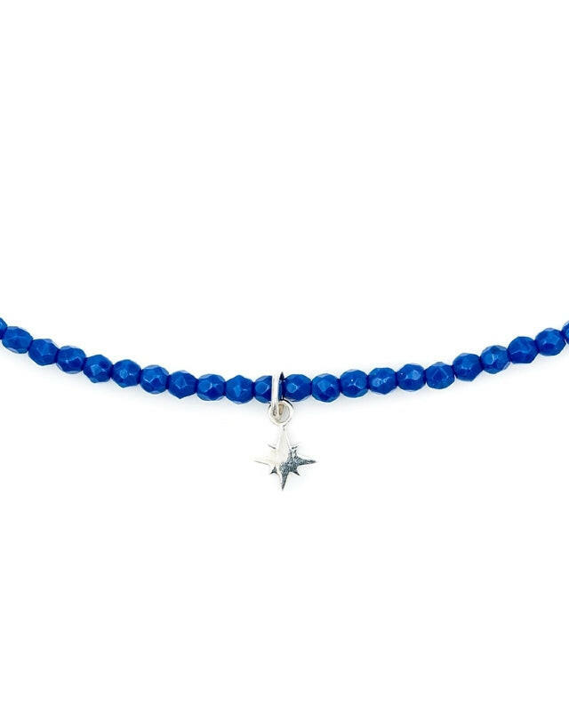 Collier et Bracelet 3 tours, POLAIRE SILVER - Bleu Majorelle