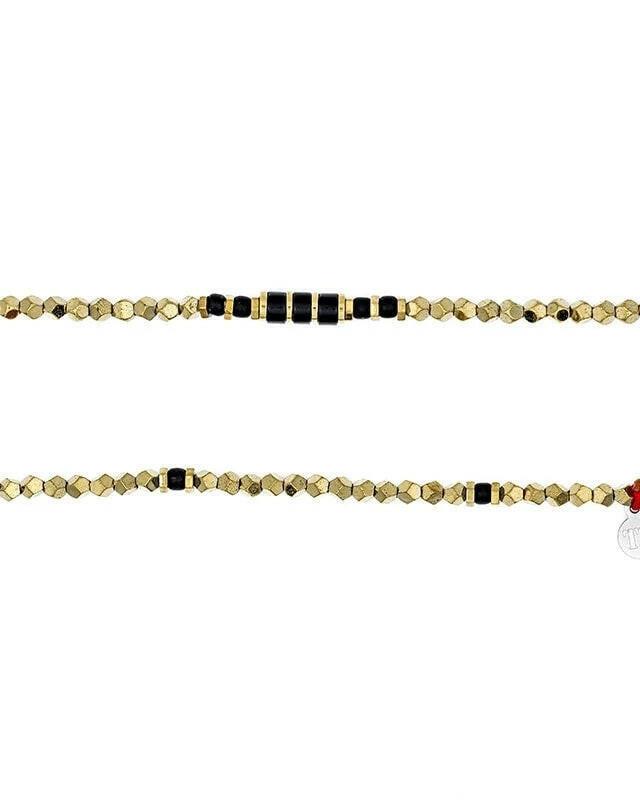 Necklace and Bracelet 6 turns, SANTA - Hematite Gold 