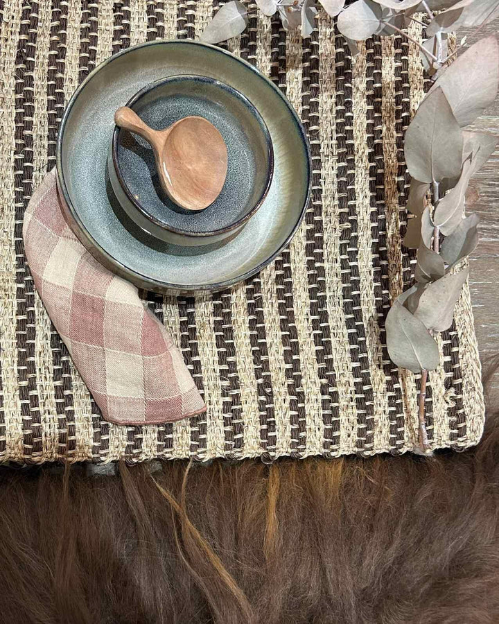 Pack de 6 Sets de Table Nelly Rayé Marron, Pao Artesania