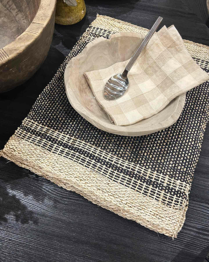 Pack de 6 Sets de Table Nelly Noir, Pao Maison