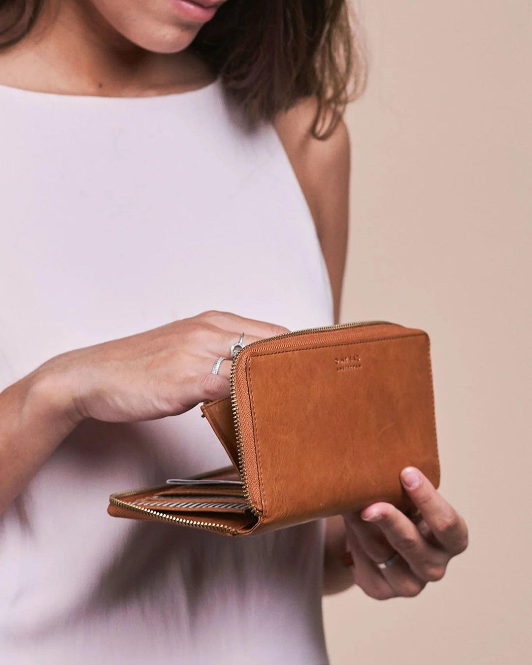 Portefeuille Sonny Wallet, Cognac, O My Bag