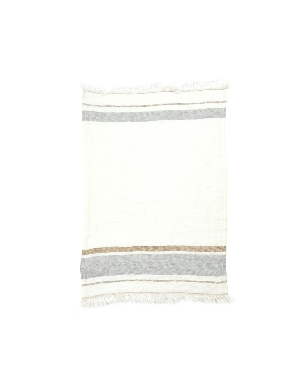 The Belgian Towel Serviette Invité, Oyster Stripe, Libeco