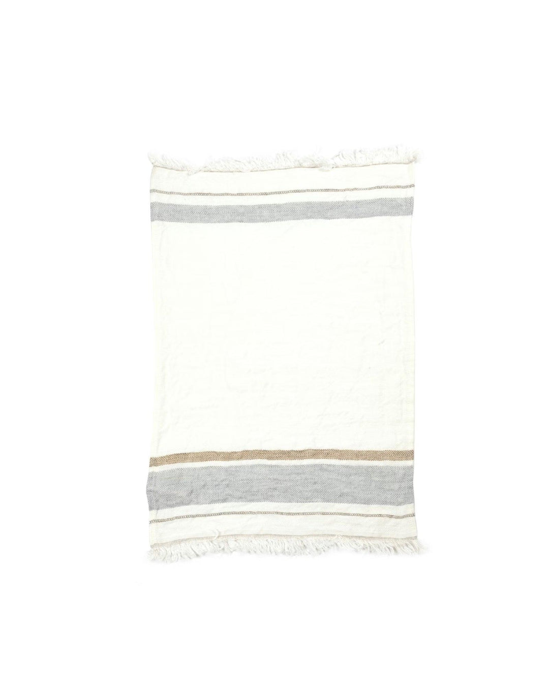 The Belgian Towel Serviette Invité, Oyster Stripe, Libeco