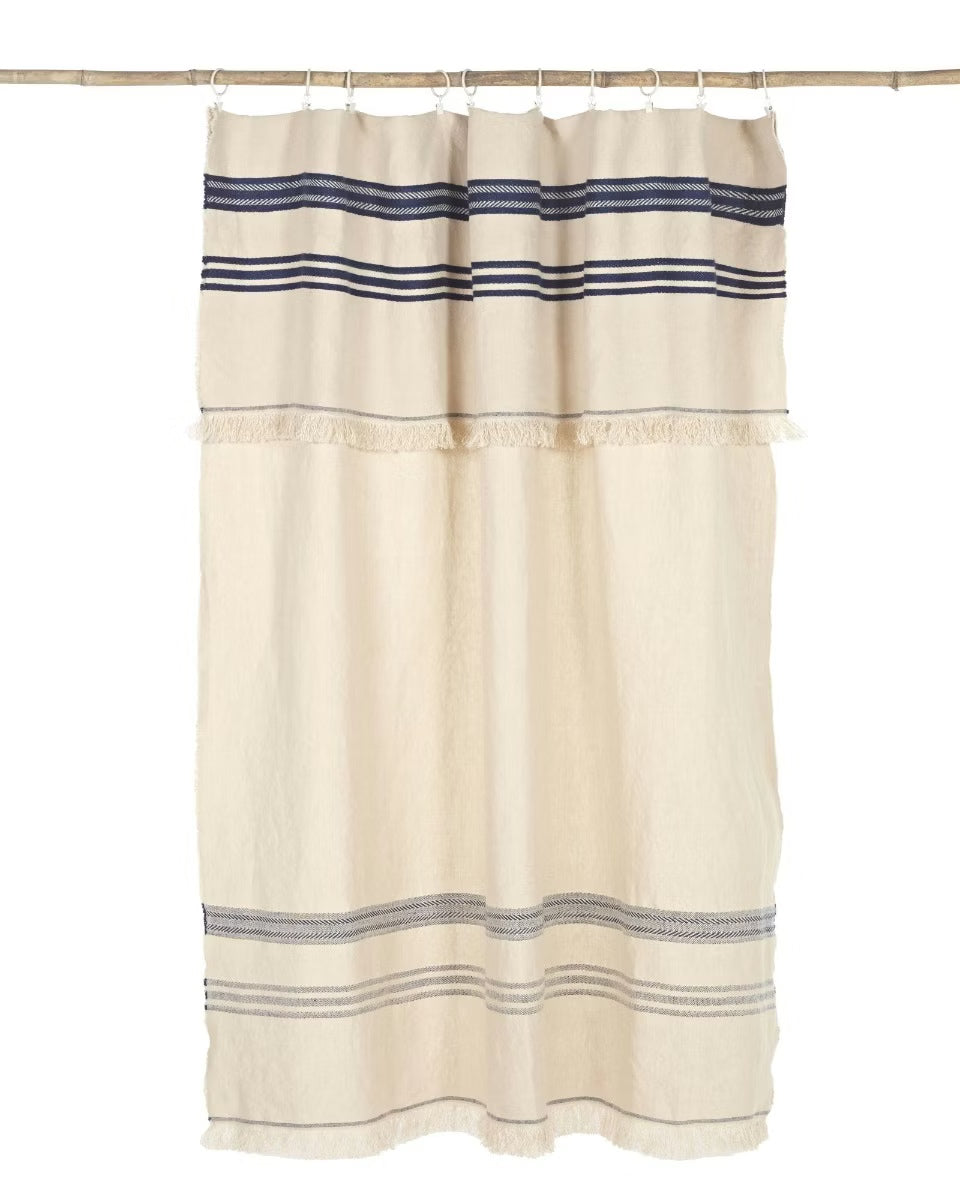 The Indigo stripe Indigo linen piece