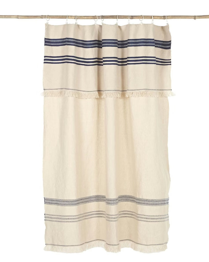 The Indigo stripe Indigo linen piece