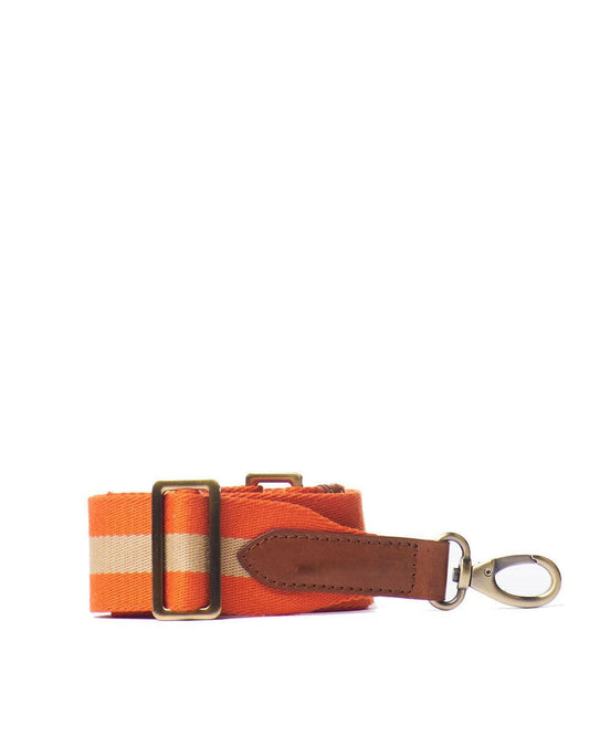 Bandoulière Orange, Cuir Cognac.