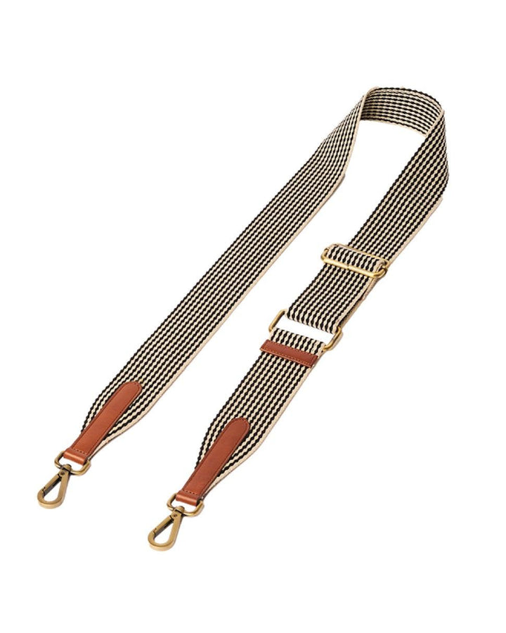 Bandoulière Carreaux Noir & Blanc Cuir Cognac O My Bag