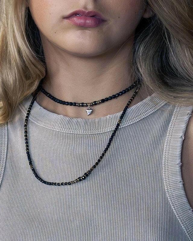 Zuri 3-Wrap Necklace and Bracelet - Matte Black