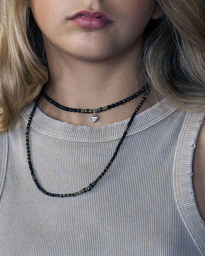 Collier et Bracelet 3 tours, Zuri - Noir Mat