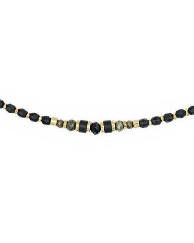 Collier et Bracelet 3 tours, Zuri - Noir Mat