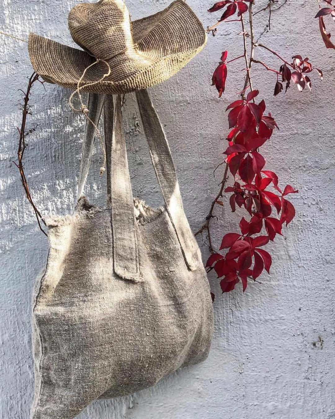 Sac Hedvig Lin Naturel Rustique Aqua Vireo