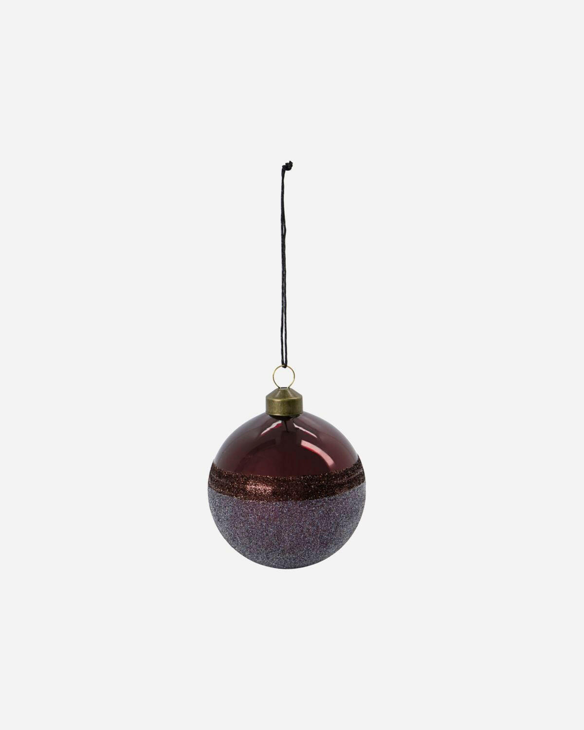 Boule de Noël Stripe Bordeaux - taille L.