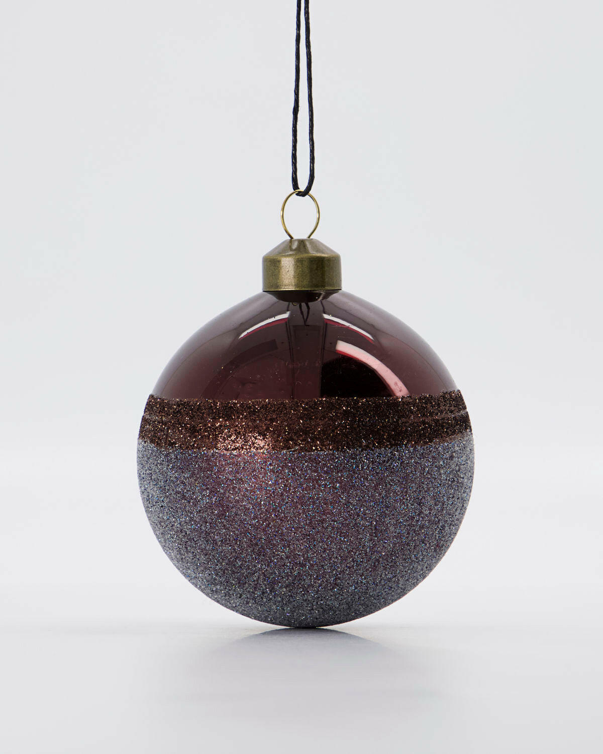 Boule de Noël Stripe Bordeaux - taille L.