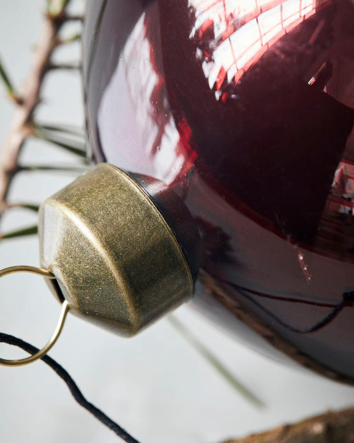 Boule de Noël Stripe Bordeaux - taille L.