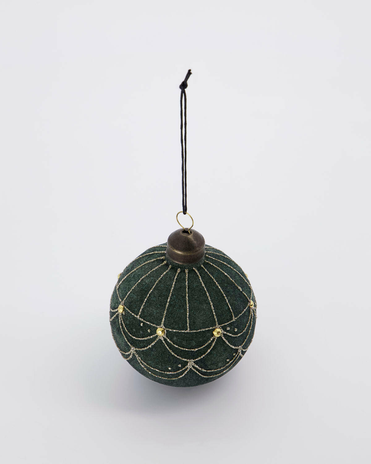 Boule de Noël Velours, Vert poussiéreux - taille L.