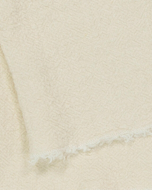 Nappe / Plaid / Dessus de lit en lin brut, Craie.