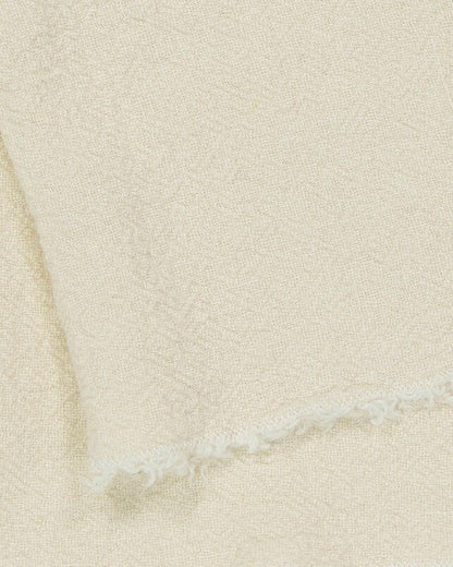 Nappe / Plaid / Dessus de lit en lin brut, Craie.