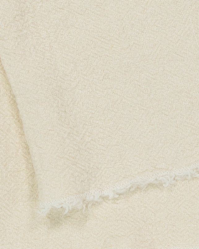 Tablecloth / Plaid / Bedspread in raw linen, Chalk 