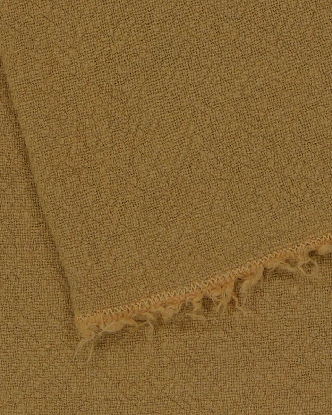 Nappe / Plaid / Dessus de lit en lin brut, Tabac.