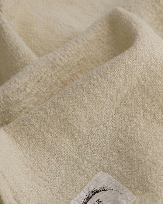 Pack de 6 serviettes de table en lin brut Craie, Maison Masarin