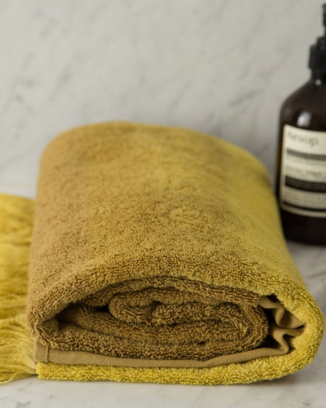 Bagni Grande bath towel, Curry/Butternut, Tie and Dye - 100x150cm