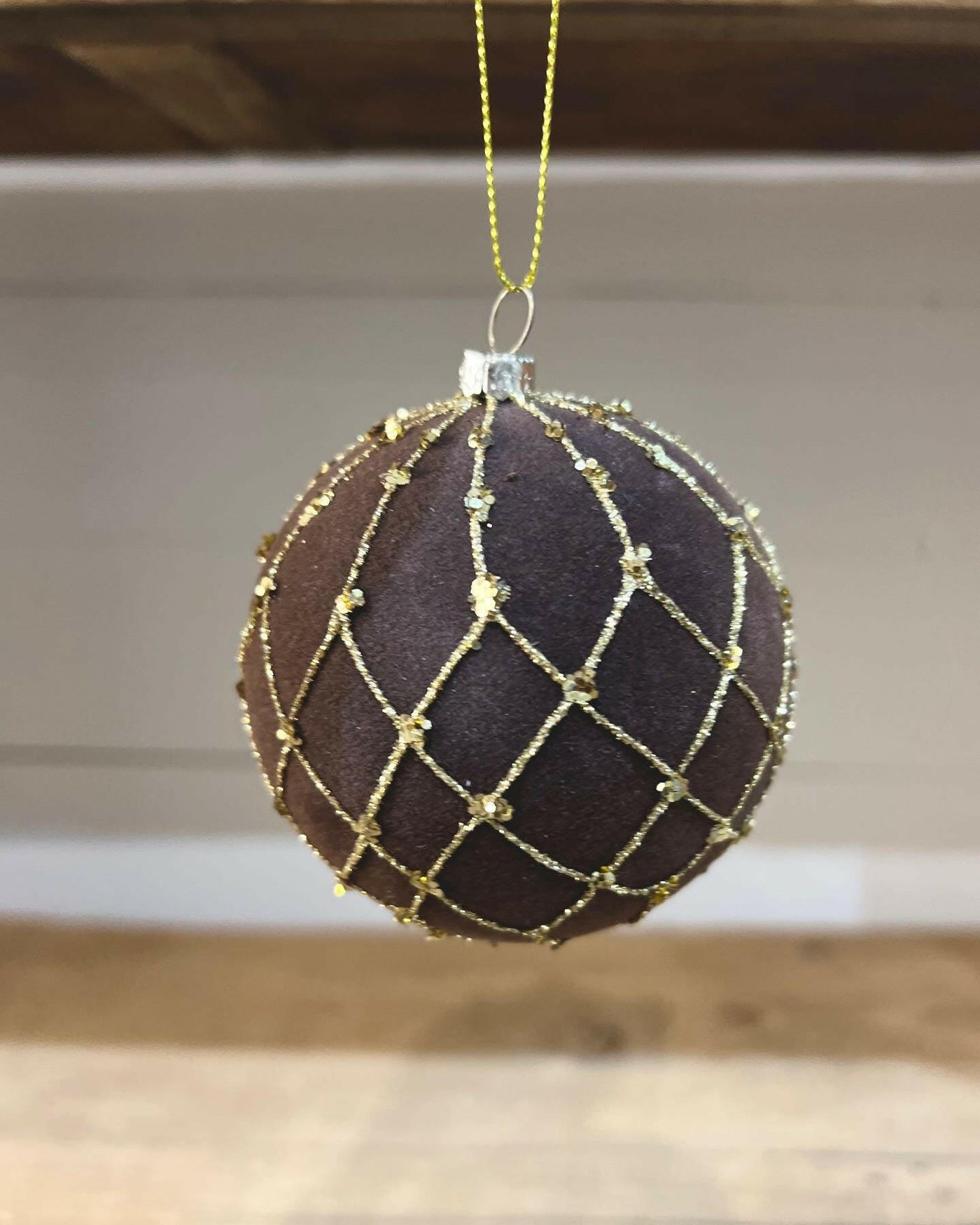 Boule de Noël, Feutrine Marron