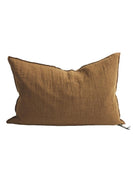 Vice Versa Washed Linen Crépon Cushion, Havana