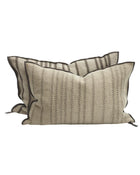 Vice Versa Embroidered Myre Canvas Cushion, Bark