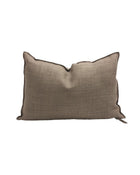 Coussin Vice Versa Toile de Lin Vintage, Kaki