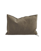 Vice Versa Cushion, Upcycled Tufted Canvas, Khaki